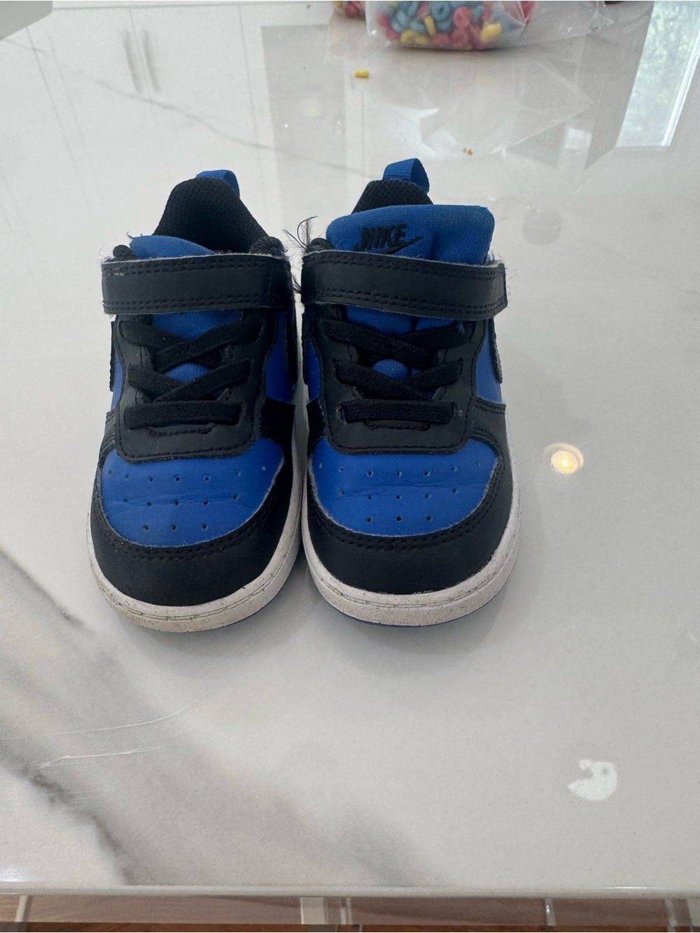Nike Kids Blue and Black Velcro Low-Top Sneakers